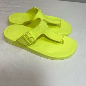 FitFlop Fit Flop IQushion adjustable buckle flip-flop sandals electric yellow 10